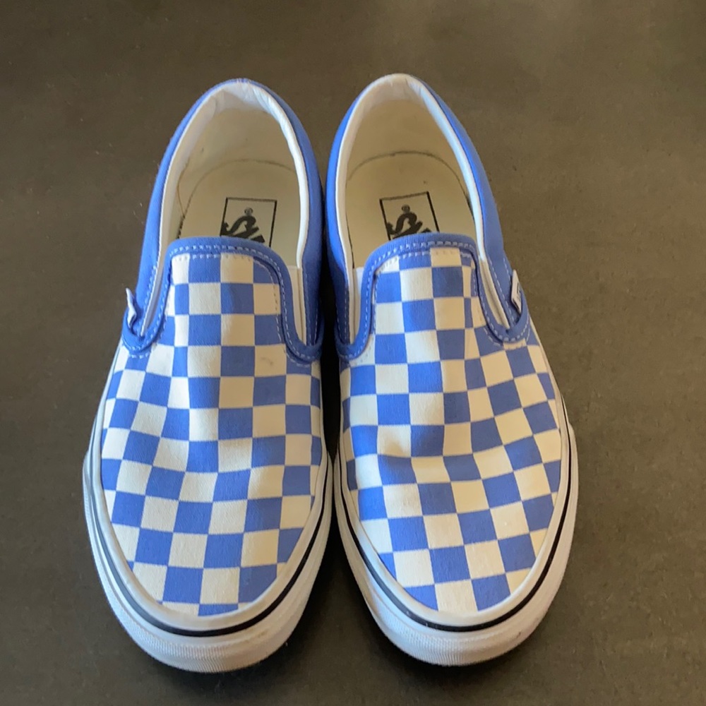 Vans classic checkered slip ons.